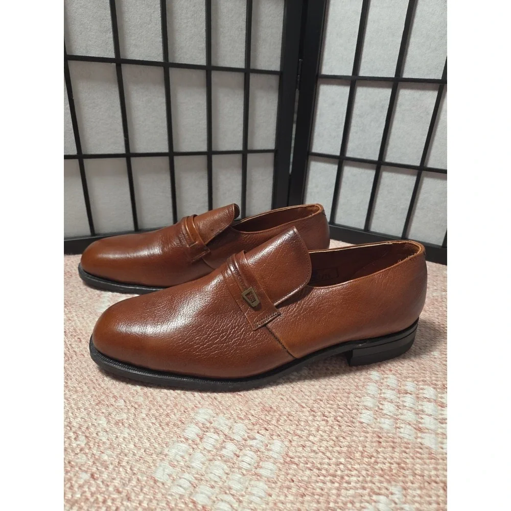 Size 14 D IRON AGE CO Steel Toe Work Loafers  Brown Cognac